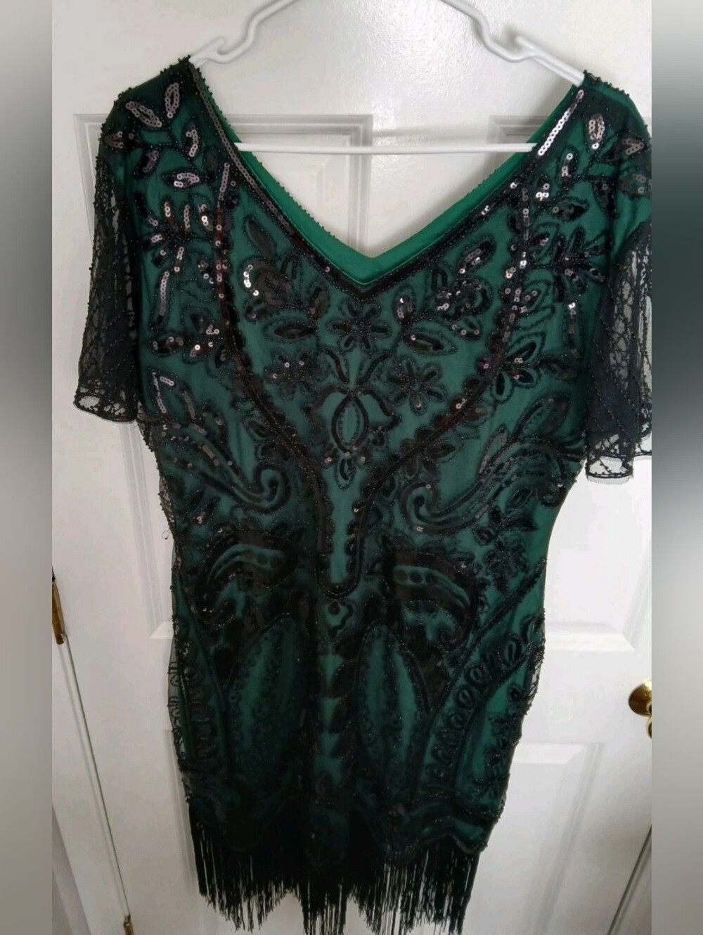 Fundaisy Elegant Sequin Fringe Flapper Dress Gatsby Inspired Vintage
